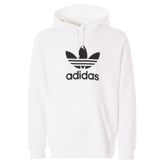 Adidas Men's Trefoil White Hoodie - Picture 1 of 9